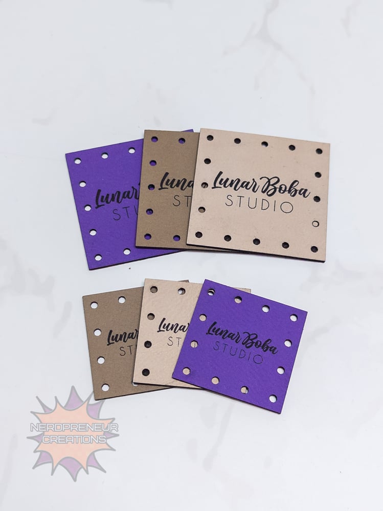 Image of Custom Logo Faux Leather Patches