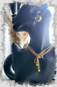 Image 1 of Lariat Rope Tassel Necklace | Gold