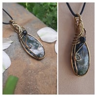 Image 4 of Moss Agate - brass pendant 