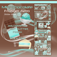 Image 1 of Mint Chocolate Frutiger Aero Sticker Sheet