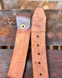 Image 5 of Original Tom Fugle SIGNED Pheasant and Lillies Dark Brown Leather Belt