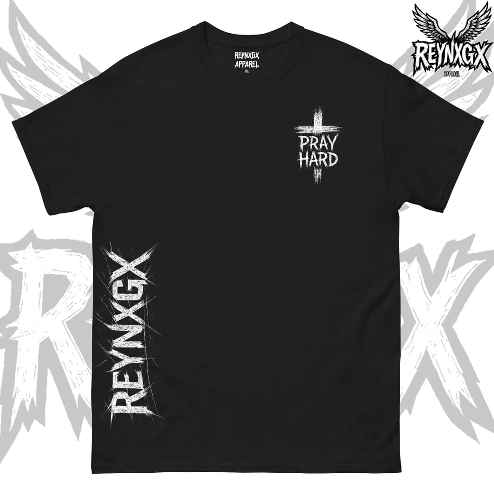 Pray Hard scratch T Shirt