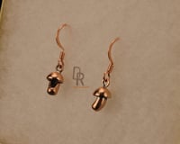 Image 2 of Copper Button Mushroom Earrings