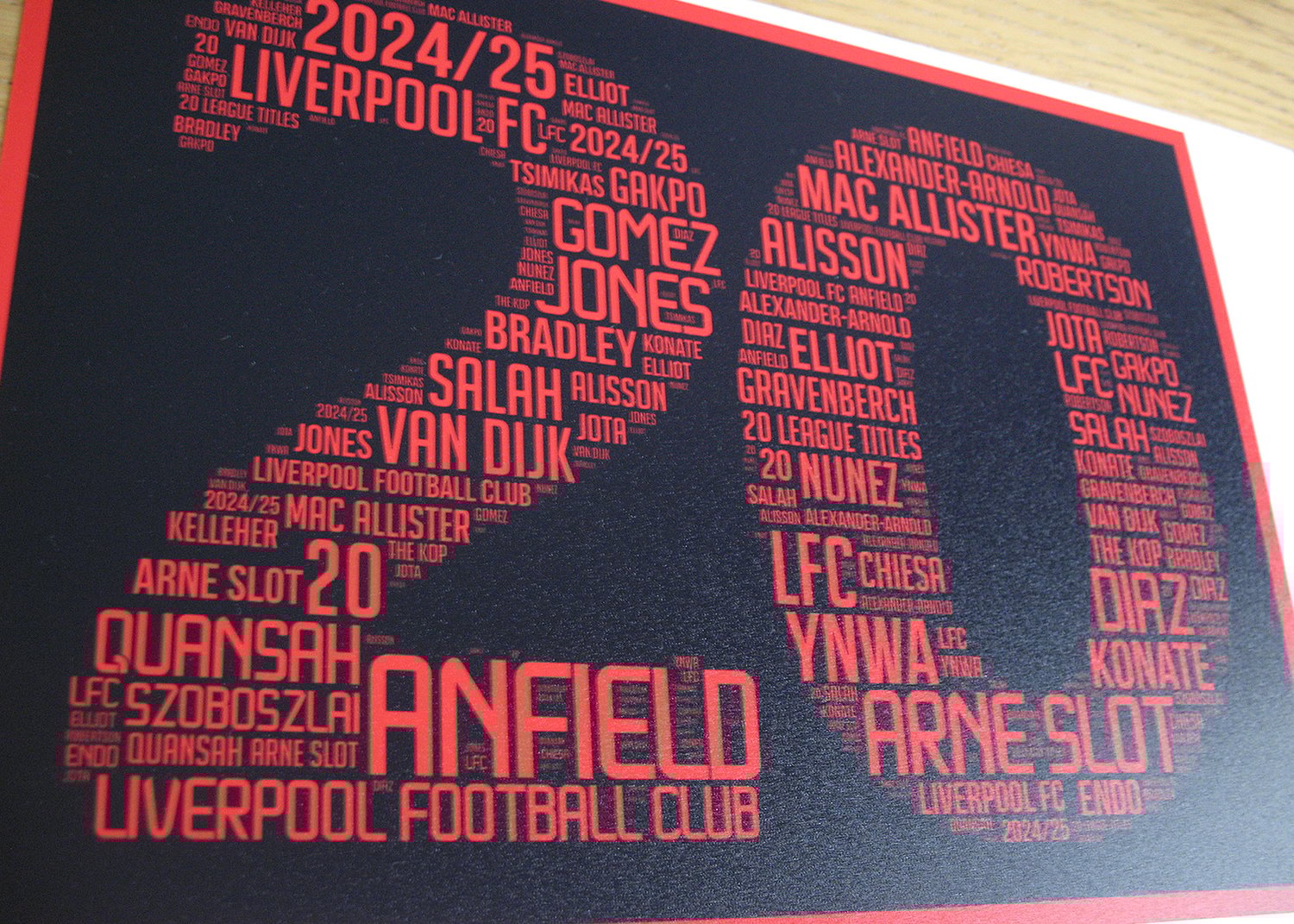 Liverpool Football Club 20th League Title Design - Art Poster - LFC, Anfield, EFL Champions
