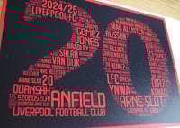 Liverpool Football Club 20th League Title Design - Art Poster - LFC, Anfield, EFL Champions