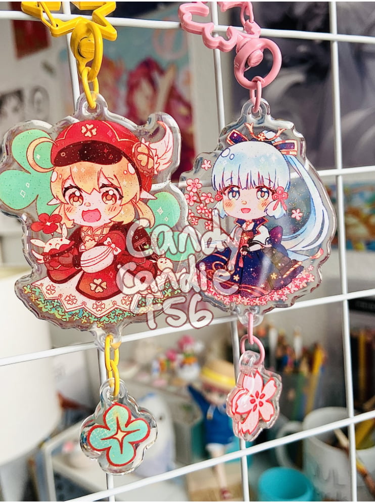 Sparkly Acrylic Keychain with dangle | CandyCandie