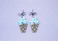 Ice Cream Shop Bow Earrings 
