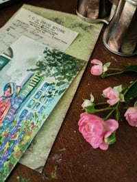 Image 3 of Lady In the Garden -Original Watercolor Painting 