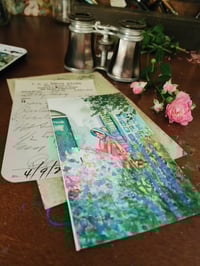 Image 4 of Lady In the Garden -Original Watercolor Painting 