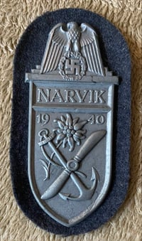 Image 1 of WW2 (Nazi Germany) 1940 Narvik Campaign Shield - Luftwaffe (Air Force)
