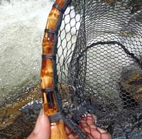 Image 4 of Handcrafted Wooden Landing Net with Knotless Rubber Mesh