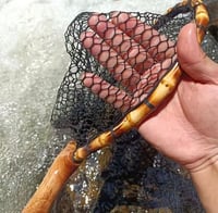 Image 3 of Handcrafted Wooden Landing Net with Knotless Rubber Mesh