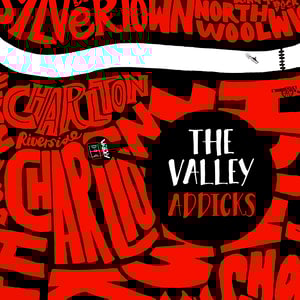 Image of The Valley - Addicks - Black background - South East London Typographic Map