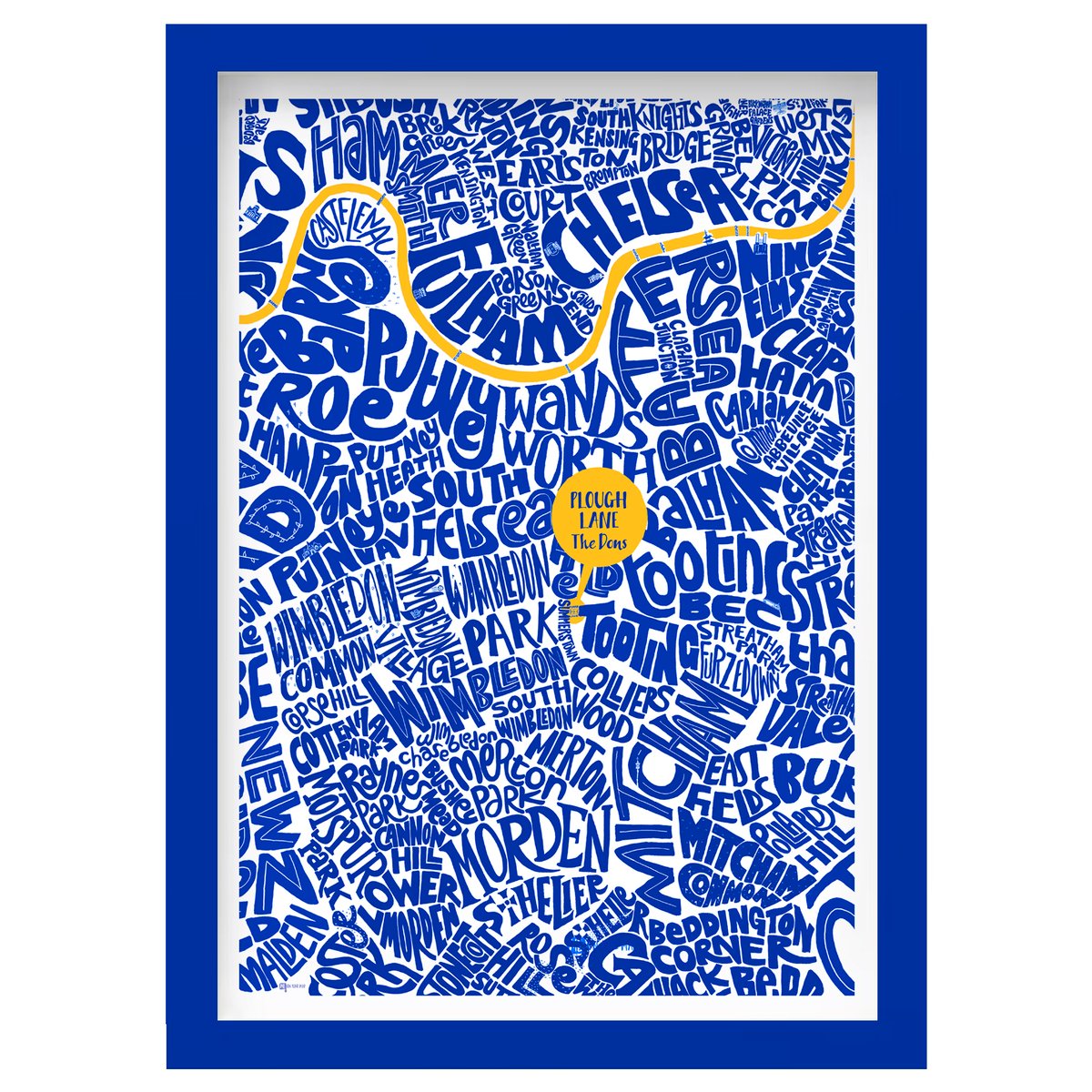 Image of Plough Lane - The Dons - South West London Typographic Map