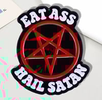 Image 1 of Eat Ass, Hail Satan Enamel Pin