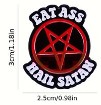 Image 2 of Eat Ass, Hail Satan Enamel Pin