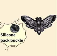 Image 3 of Black Death Moth Enamel Pin