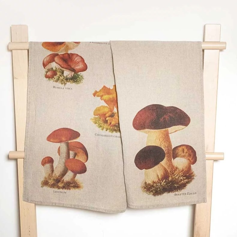 Image of Torchon En Lin Theme: Bolets ou Amanite ou planche champignon