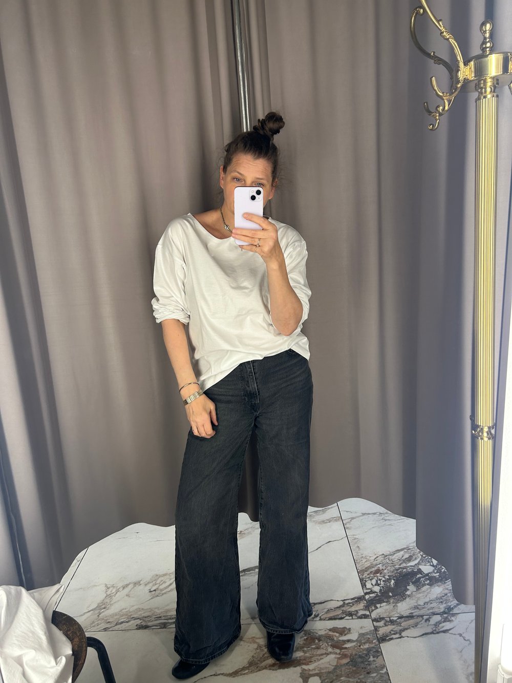 Long sleeve Tshirt loose fit boat neck Tshirt 