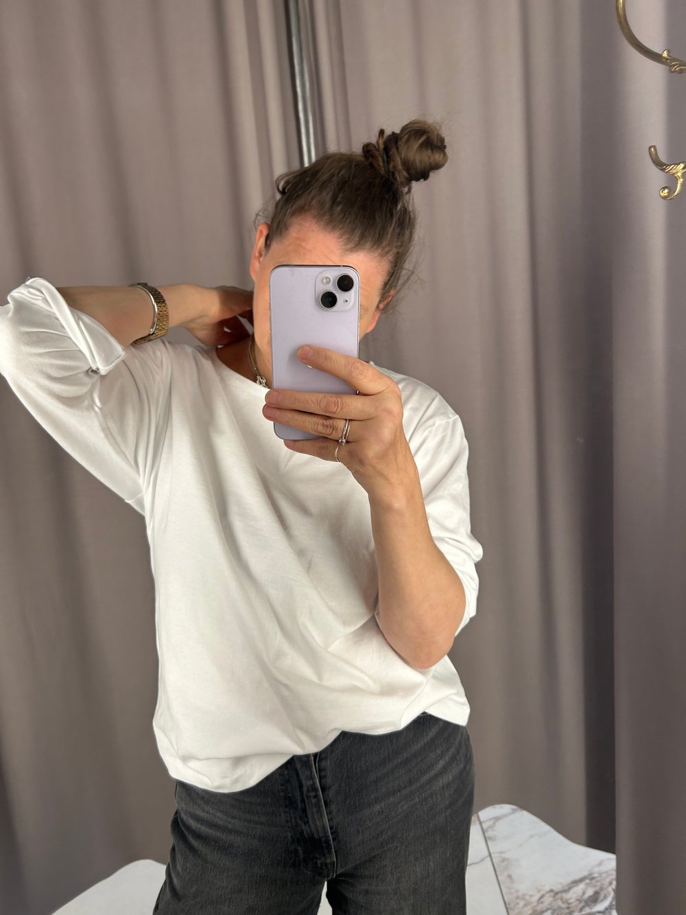 Long sleeve Tshirt loose fit boat neck Tshirt