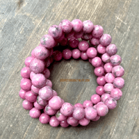Image 1 of  Rhodonite Gemstone Bracelet, Crystal Bracelet, For Heart Chakra Healing 