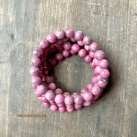 Image 2 of  Rhodonite Gemstone Bracelet, Crystal Bracelet, For Heart Chakra Healing 