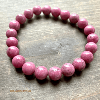 Image 5 of  Rhodonite Gemstone Bracelet, Crystal Bracelet, For Heart Chakra Healing 