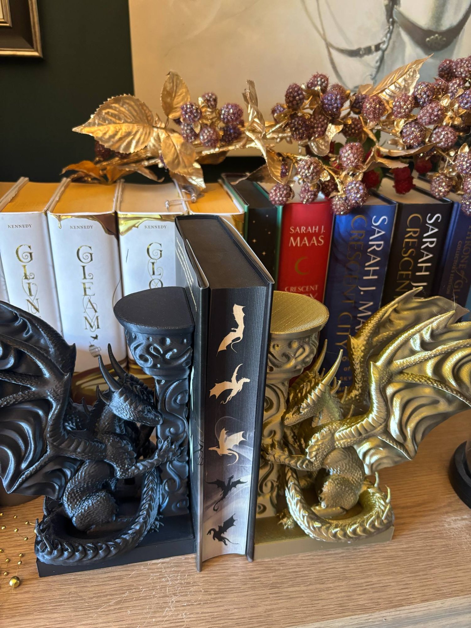 Image of Duel chrome shift dragon book ends