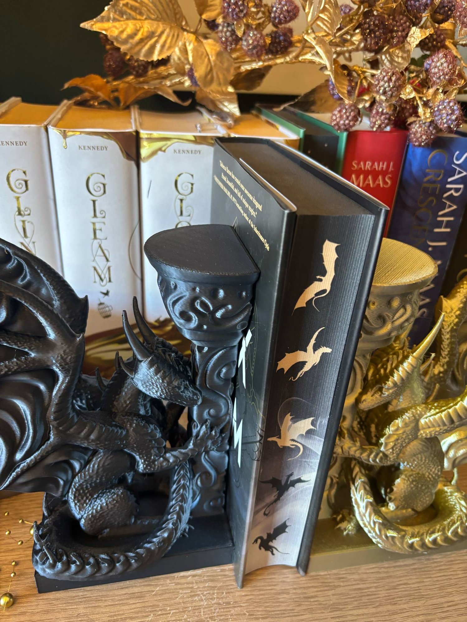 Image of Duel chrome shift dragon book ends