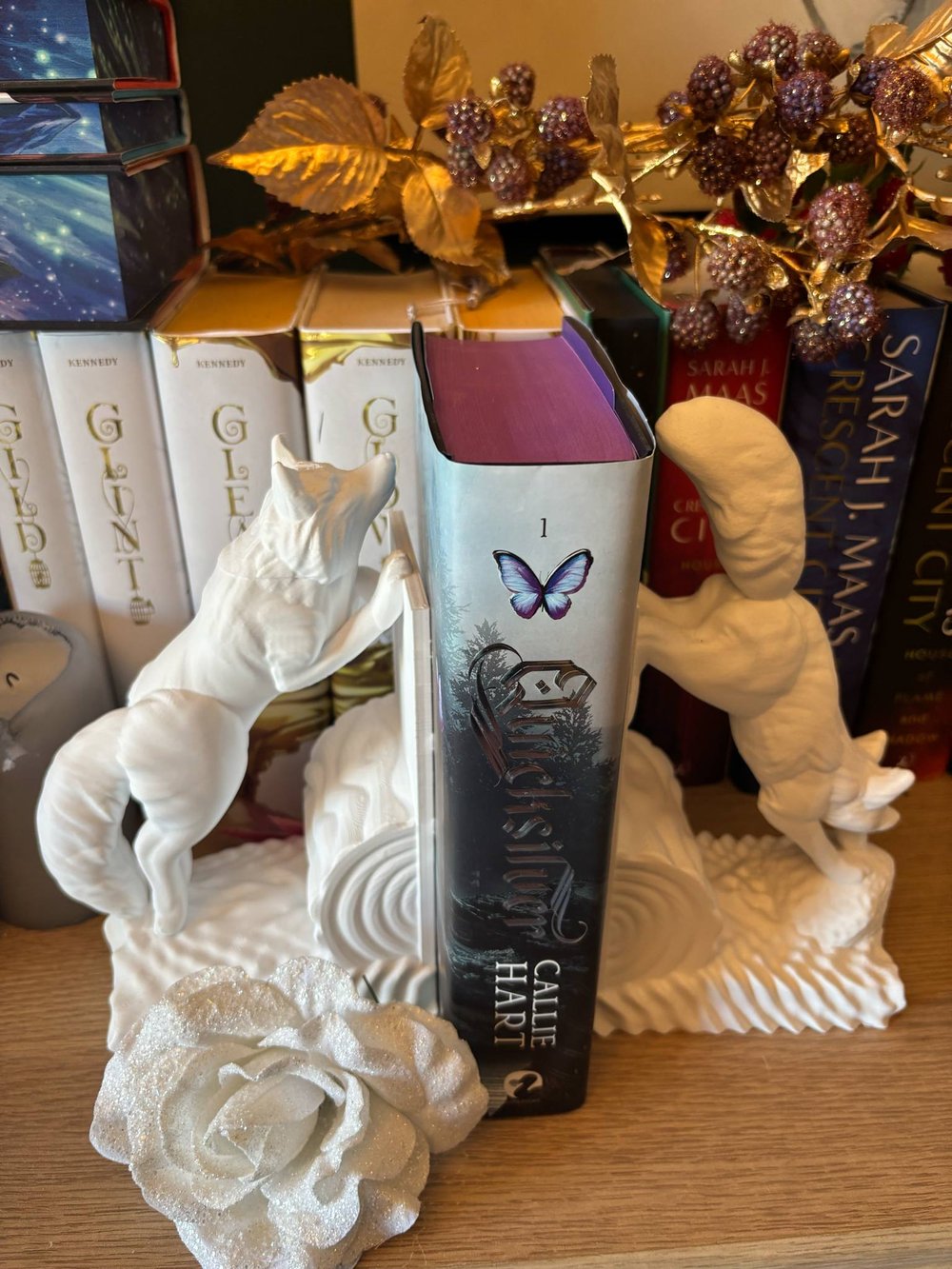 Image of Leaping fox bookends 