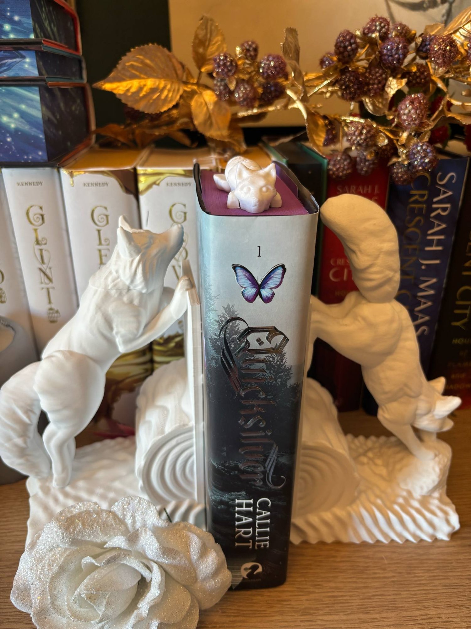 Image of Leaping fox bookends 