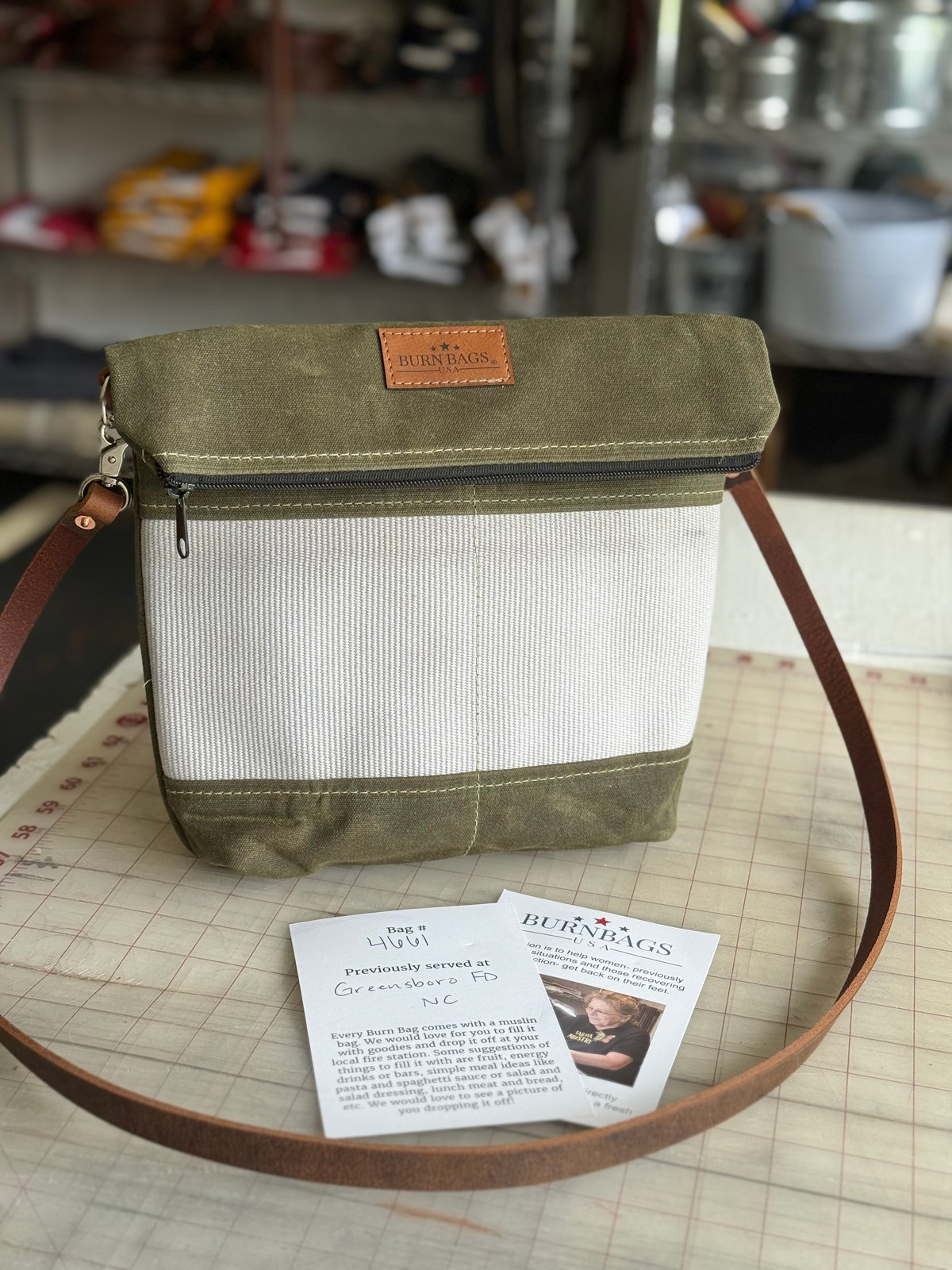 Crossbody Burn Bag-Olive Green | Burn Bags USA