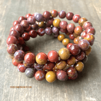 Image 1 of Red Creek Jasper, Gemstone Bracelet, For Grounding, Protection & Emotional Stability