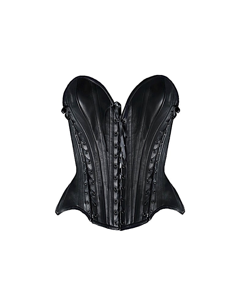 Image of LACE UP PLEASURE LEATHER CORSET