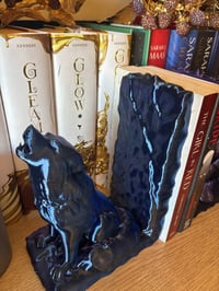 Image 2 of Howling wolf bookends 