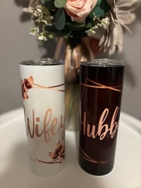 Image 1 of Bride & groom skinny tumblers