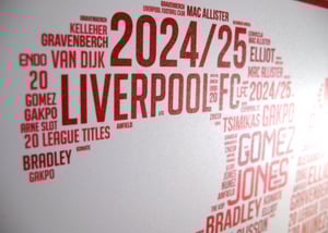 Liverpool FC 20 League Titles Design 2024-2025 - Poster Art - LFC, Anfield, EFL Winners