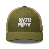 Image 1 of WITH LOVE MONEY GREEN TRUCKER HAT