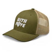 Image 2 of WITH LOVE MONEY GREEN TRUCKER HAT