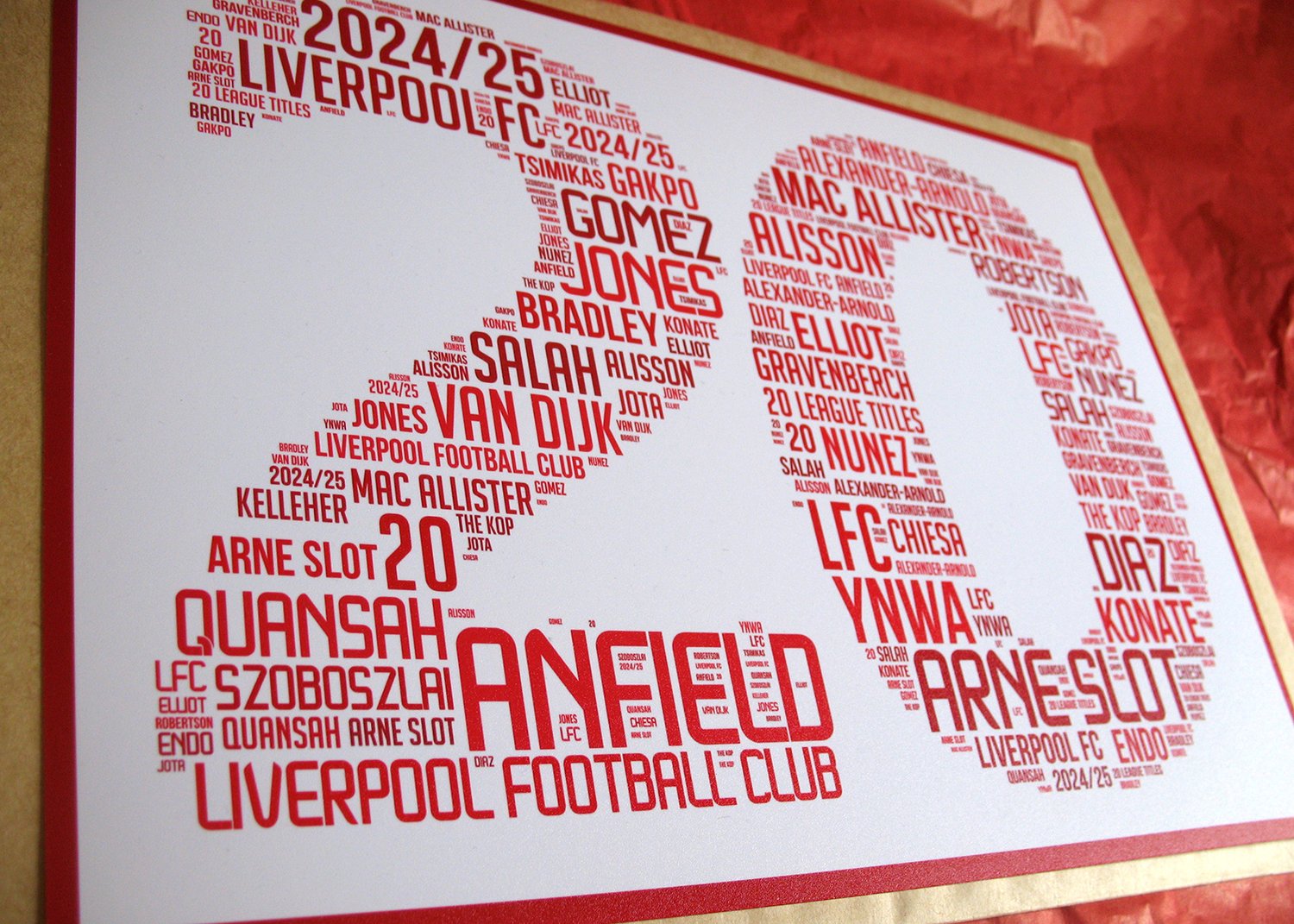 Liverpool FC 20 League Titles Design 2024-2025 - Poster Art - LFC, Anfield, EFL Winners