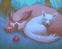 Scratch and the Owlbear cub print