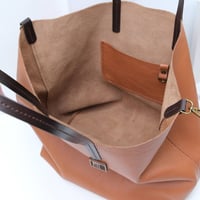 Image 5 of Slouchy Wide Tote in pebbled biscuit