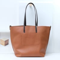 Image 3 of Slouchy Wide Tote in pebbled biscuit