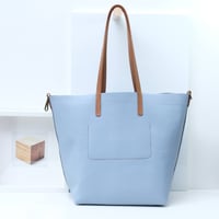 Image 3 of Slouchy Wide Tote in pebbled sky