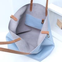Image 5 of Slouchy Wide Tote in pebbled sky
