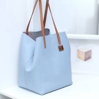Image 2 of Slouchy Wide Tote in pebbled sky