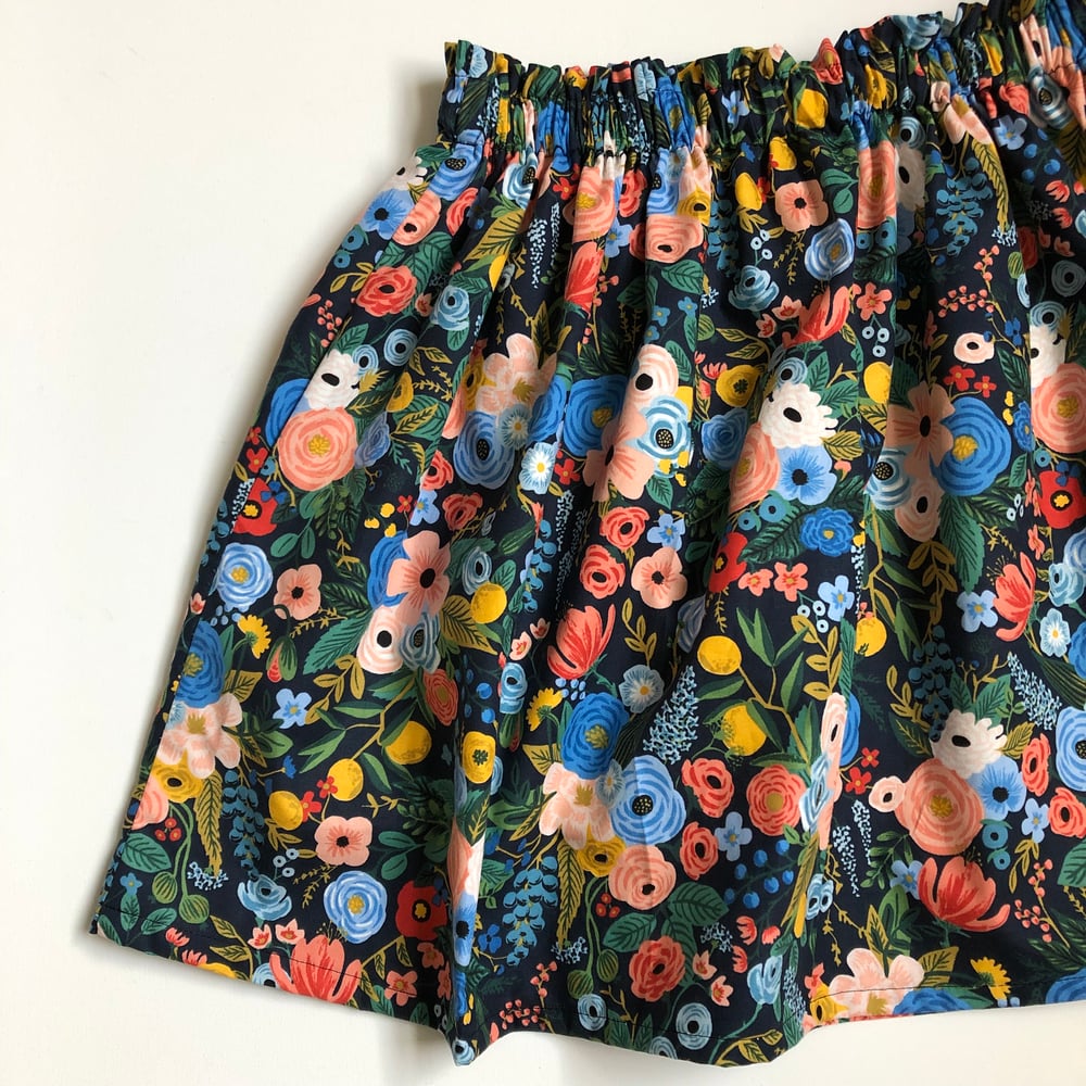 Image of Women's Skirt - Rifle Paper Co. - Navy & Multi Floral