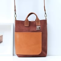 Image 1 of Suede Pops Two-way Tote root beer body