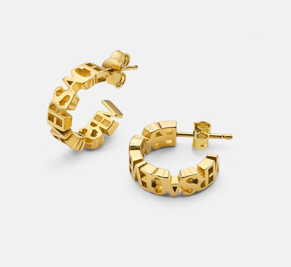 Image of VERSACE MINI HOOP EARRINGS
