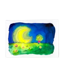 Image 2 of A6 - L'enfant étoile et la lune - illustration originale